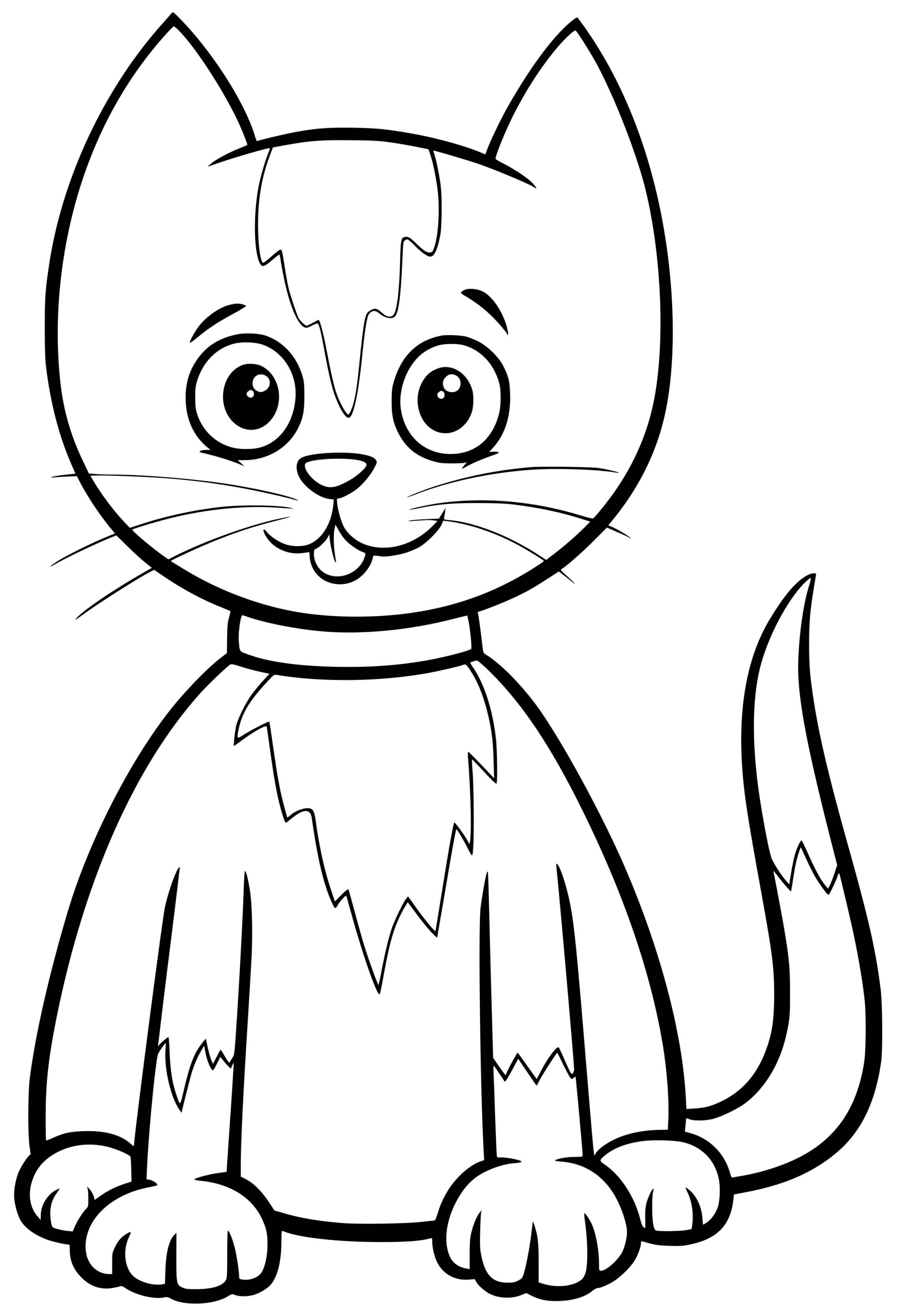 Coloriage Chaton Facile Maternelle - Chat à imprimer