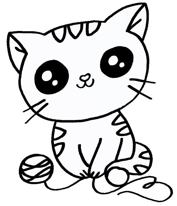 Coloriage Chaton Mignon Facile - Chaton à imprimer