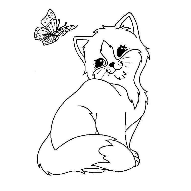 Coloriage Chaton Mignon - Chat à imprimer