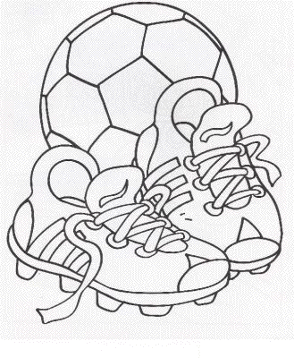 Coloriage Chaussures Et Ballon De Foot - Football à imprimer