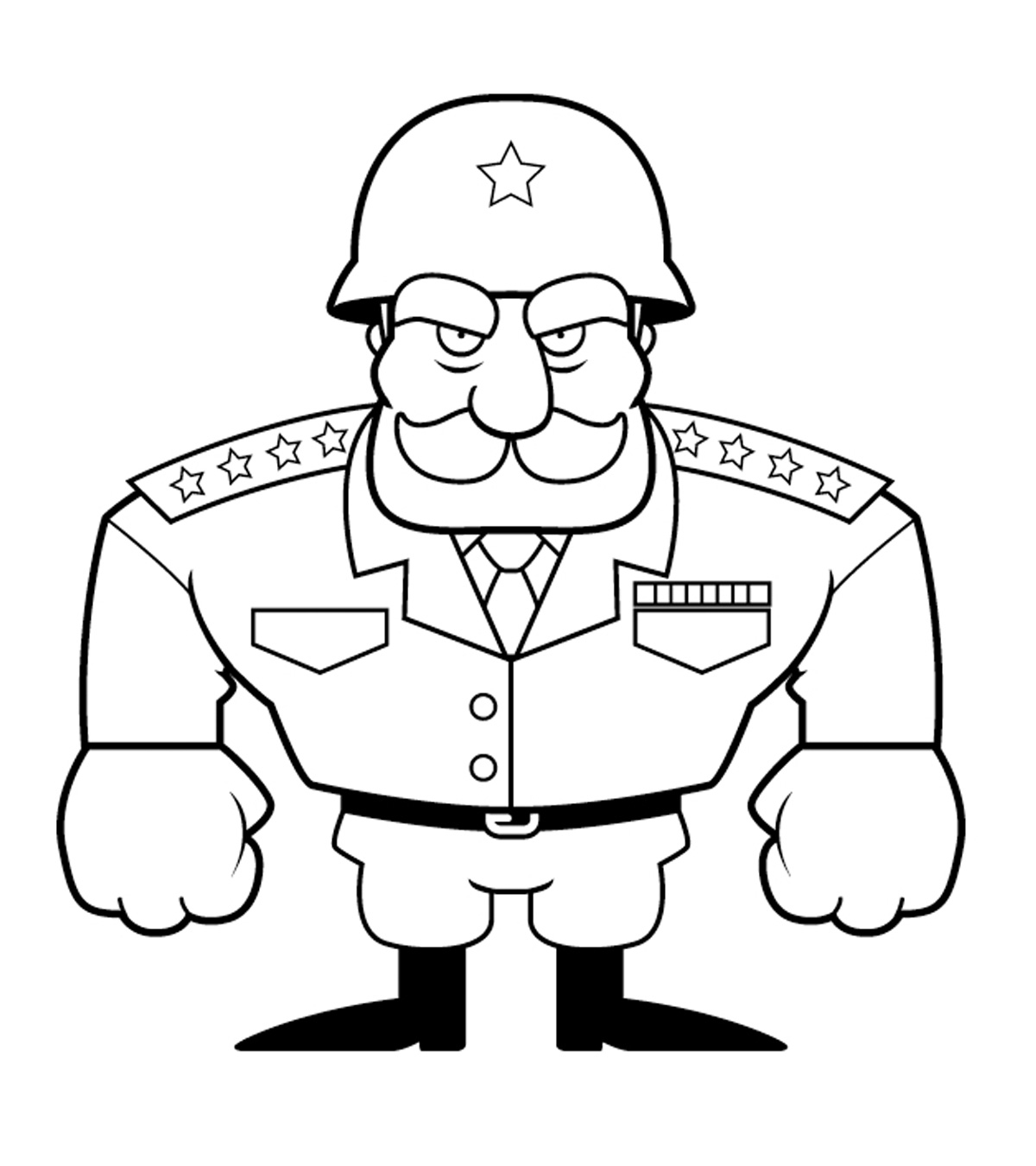 Coloriage Chef Militaire De L'armée - Militaire à imprimer