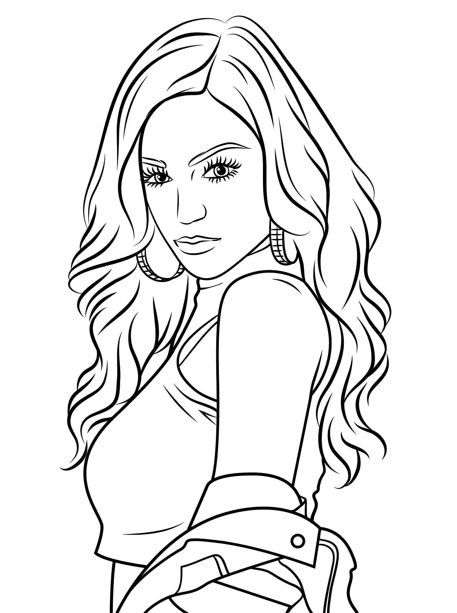 Coloriage Cher Lloyd Célébrité Star - Fille ado à imprimer