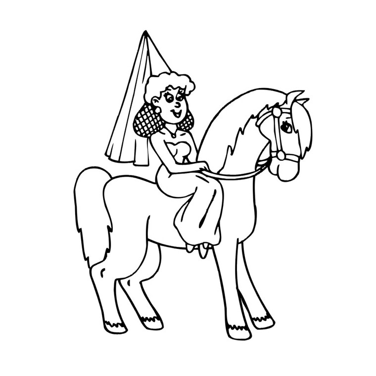 Coloriage Cheval De Princesse - Cheval à imprimer