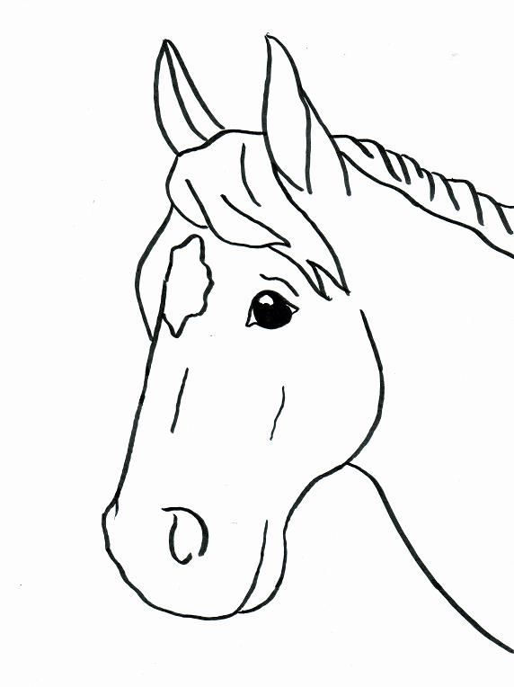 Coloriage Cheval au galop majestueux - Facile à imprimer