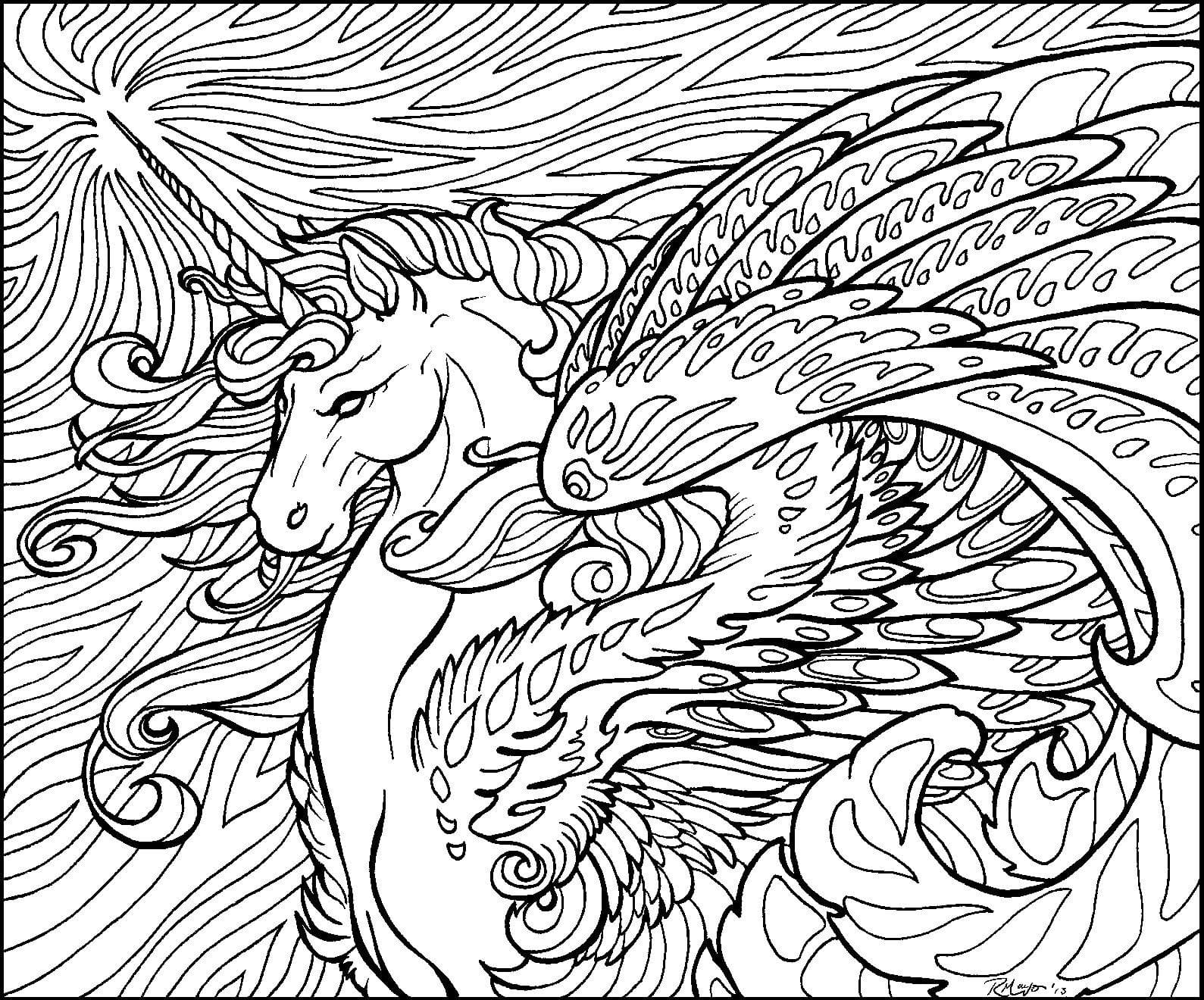 Coloriage Cheval Licorne Pour Fille 10 Ans Et 12 Ans - Fille à imprimer