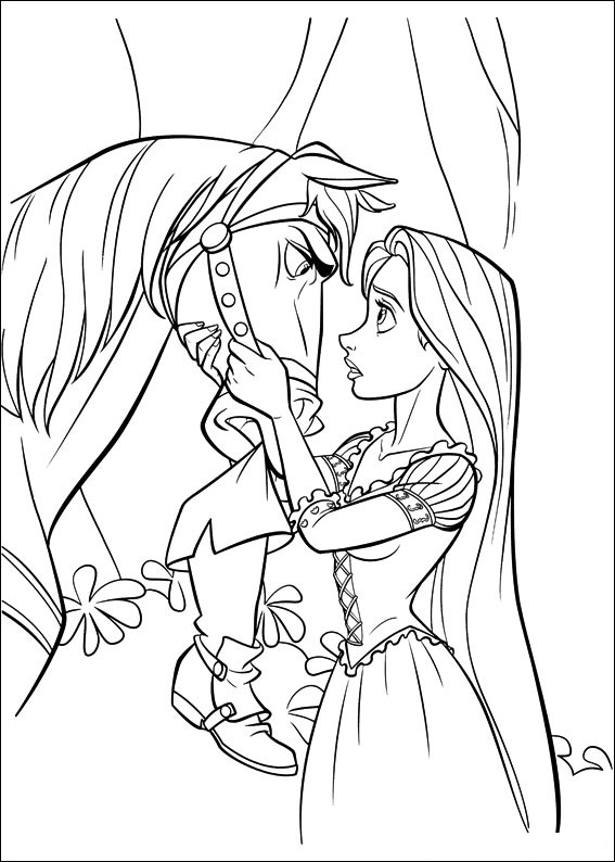 Coloriage Cheval Maximus Et Princesse Raiponce Disney - Cheval à imprimer