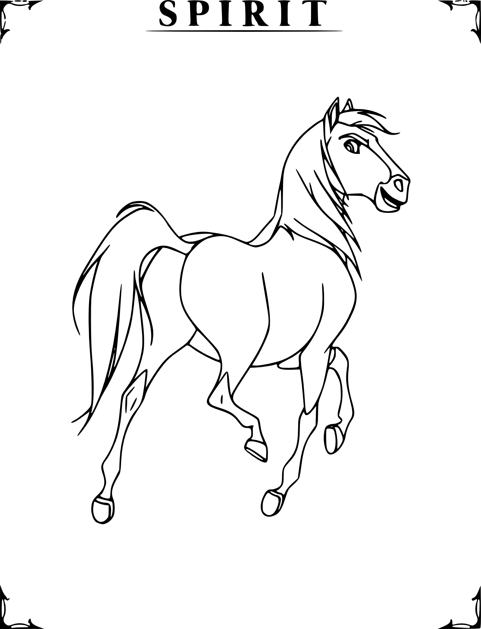 Coloriage Cheval Spirit Etalon Des Plaines - Spirit à imprimer