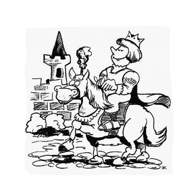 Coloriage Chevalier Château Fort - Cheval à imprimer
