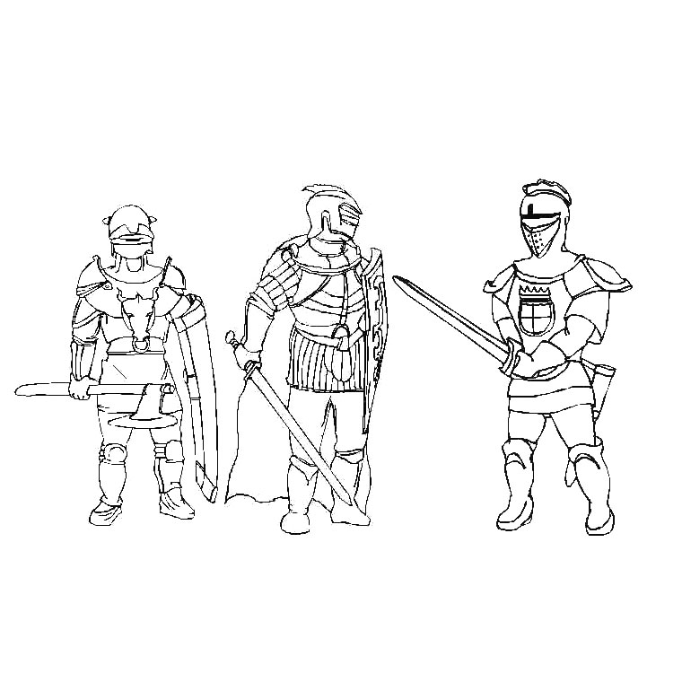 Coloriage Chevalier De La Table Ronde - Cheval à imprimer