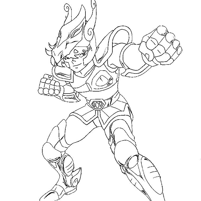 Coloriage Chevalier Du Zodiaque - Cheval à imprimer