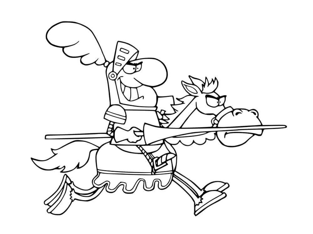 Coloriage Chevalier En Course Pour Attaquer - Chevalier à imprimer
