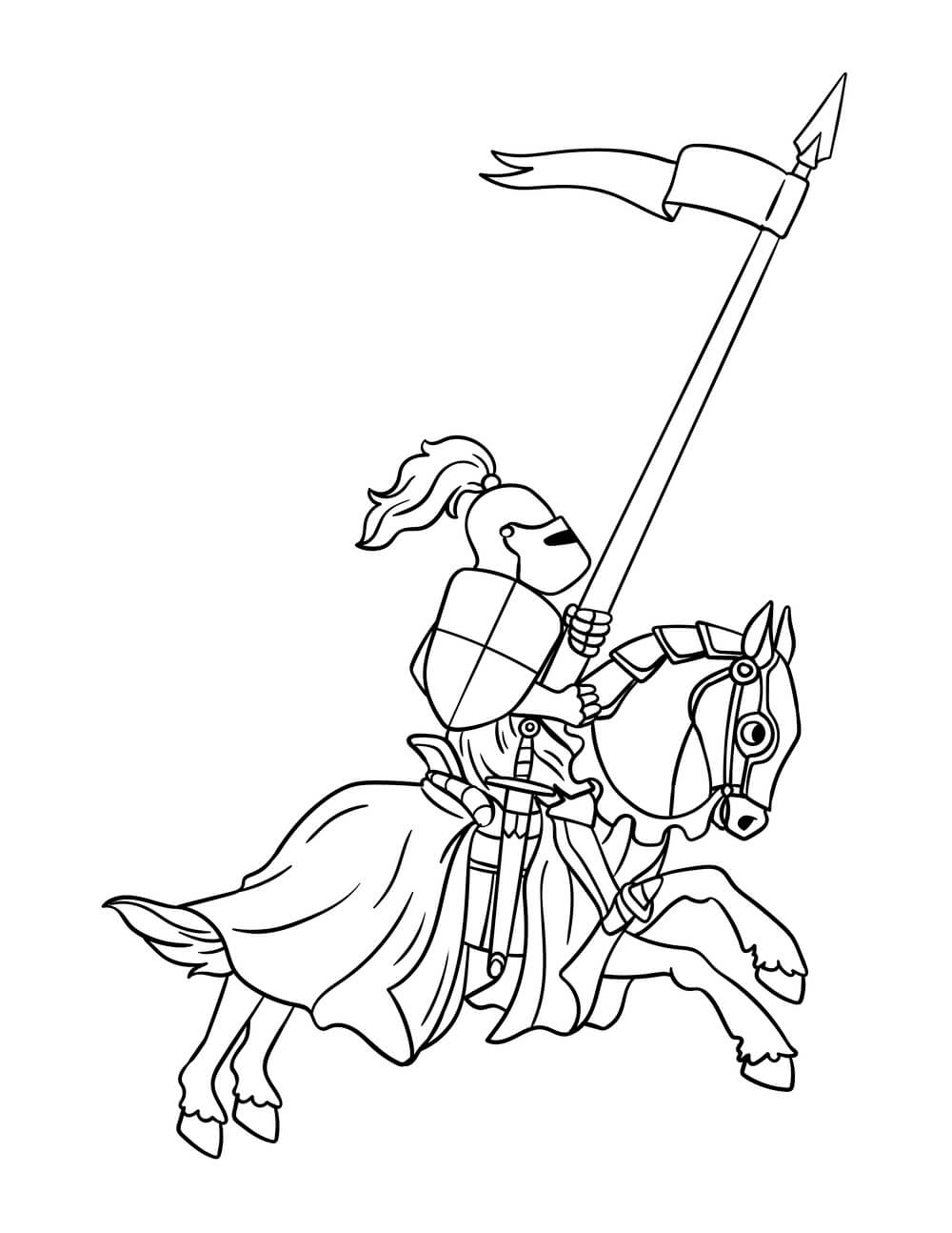 Coloriage Chevalier En Guerre - Chevalier à imprimer