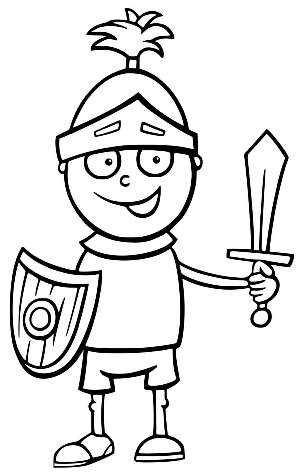 Coloriage Chevalier Enfant Facile - Chevalier à imprimer