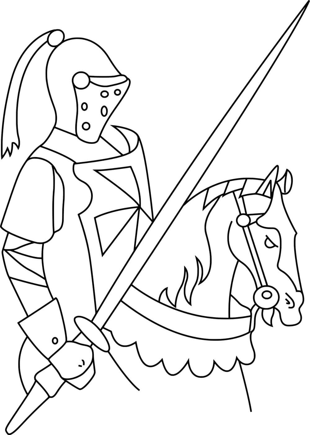 Coloriage Chevalier Fantastique Sur Son Cheval - Chevalier à imprimer