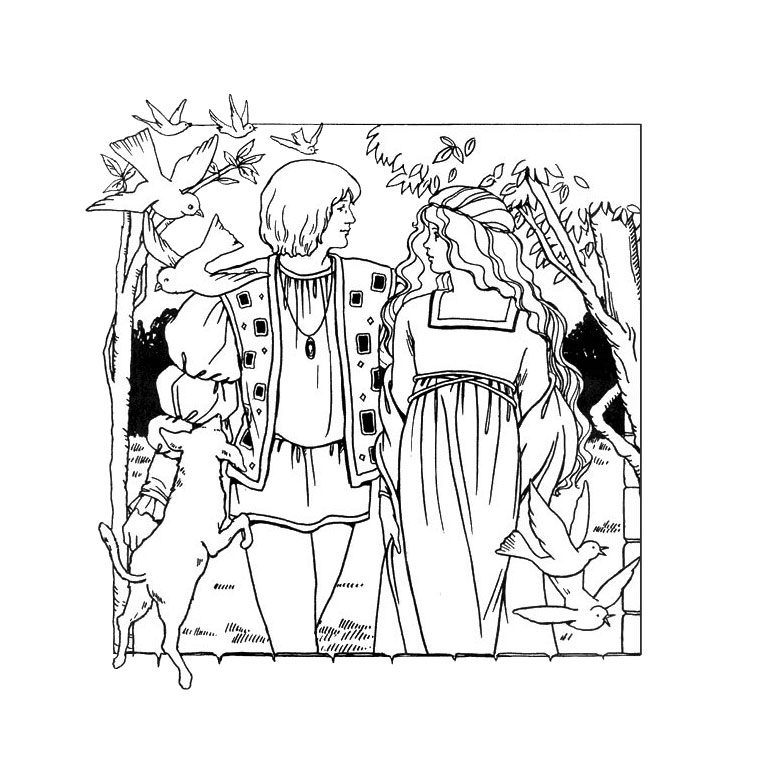 Coloriage Chevalier Princesse - Cheval à imprimer