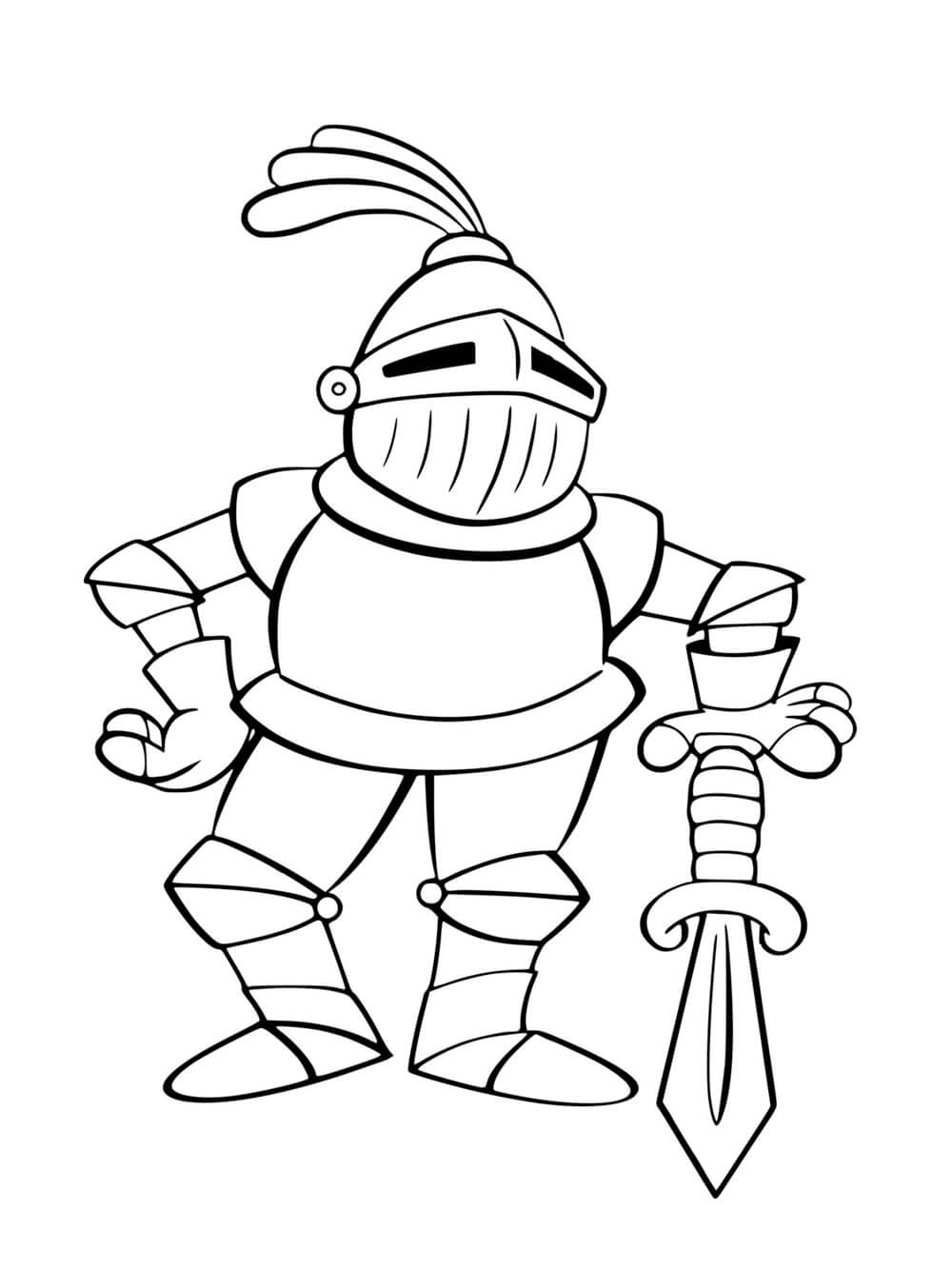 Coloriage Chevalier en Repos - Chevalier à imprimer