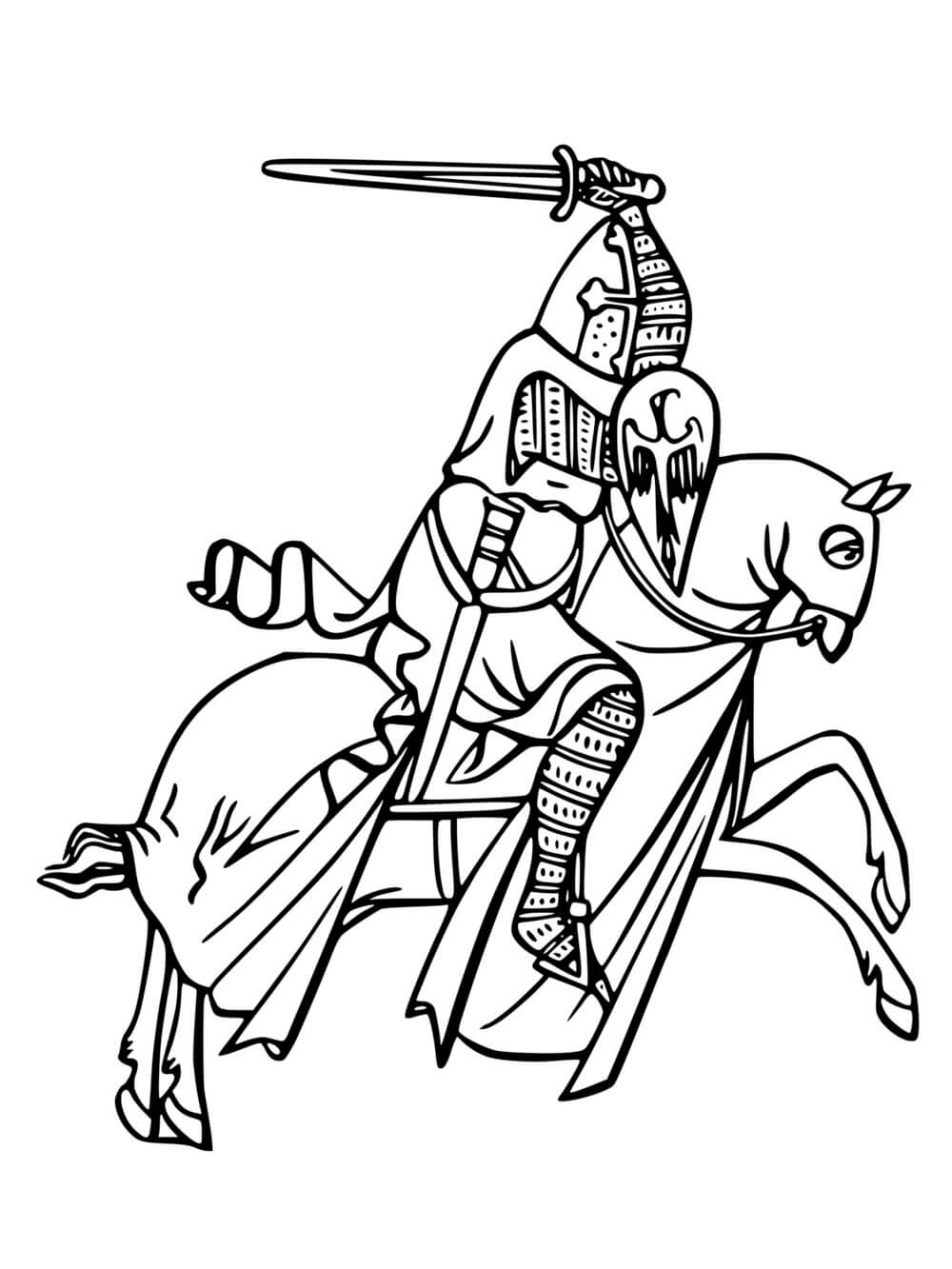 Coloriage Chevalier Style - Chevalier à imprimer