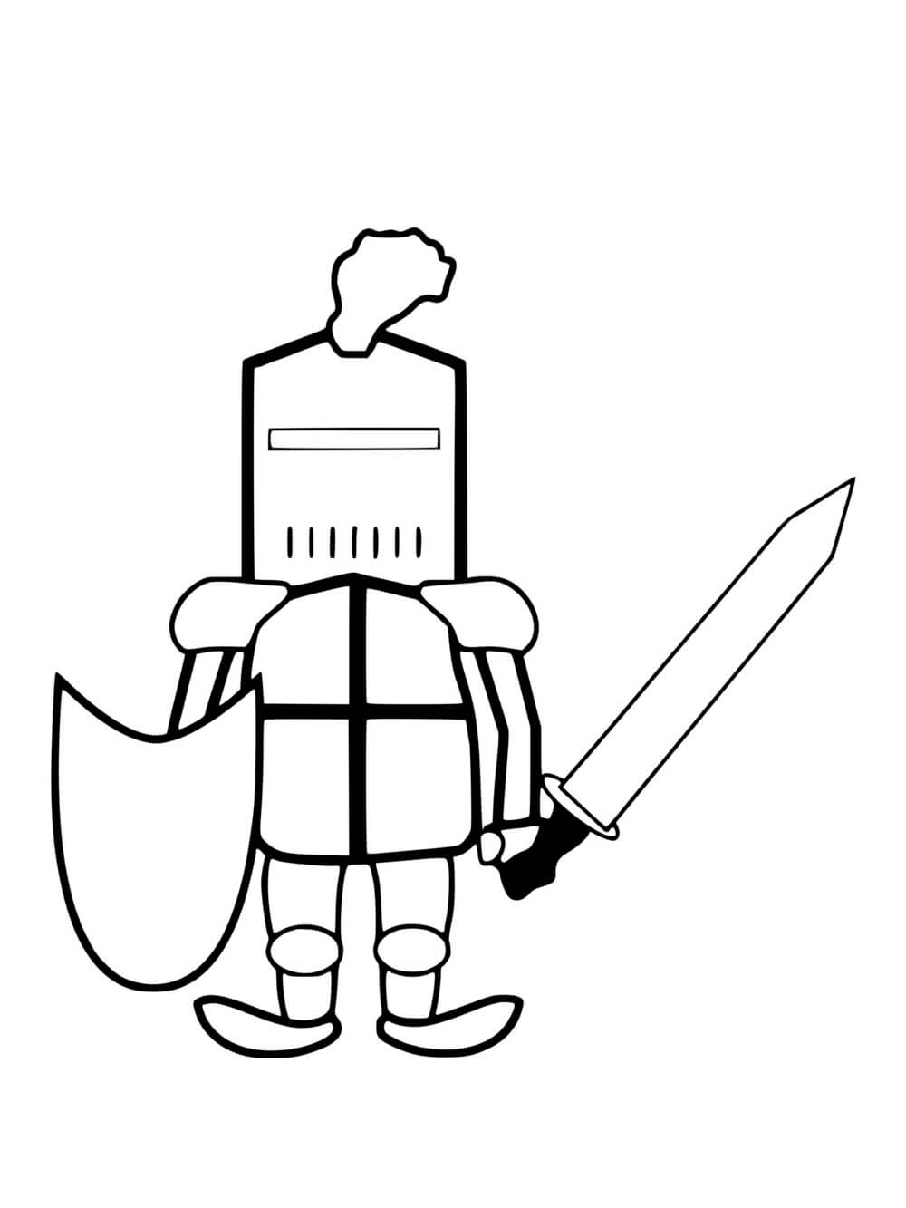 Coloriage Chevalier Très Simple - Chevalier à imprimer