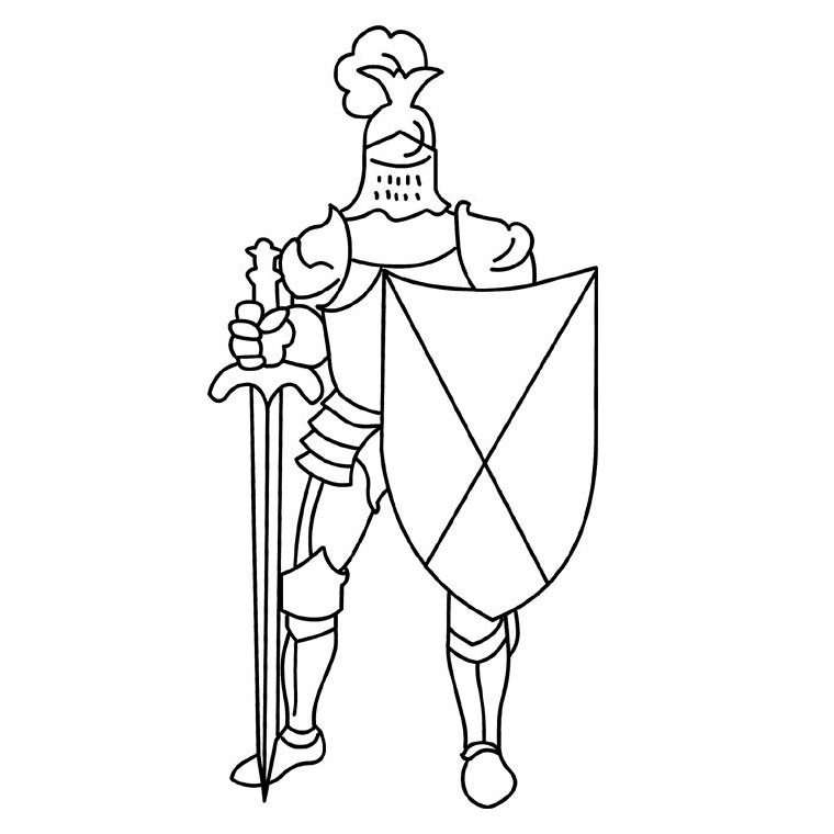Coloriage Chevalier - Cheval à imprimer