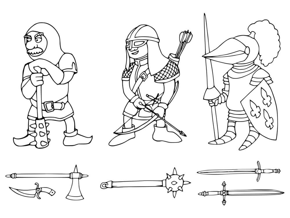 Coloriage Chevaliers De La Guerre - Chevalier à imprimer