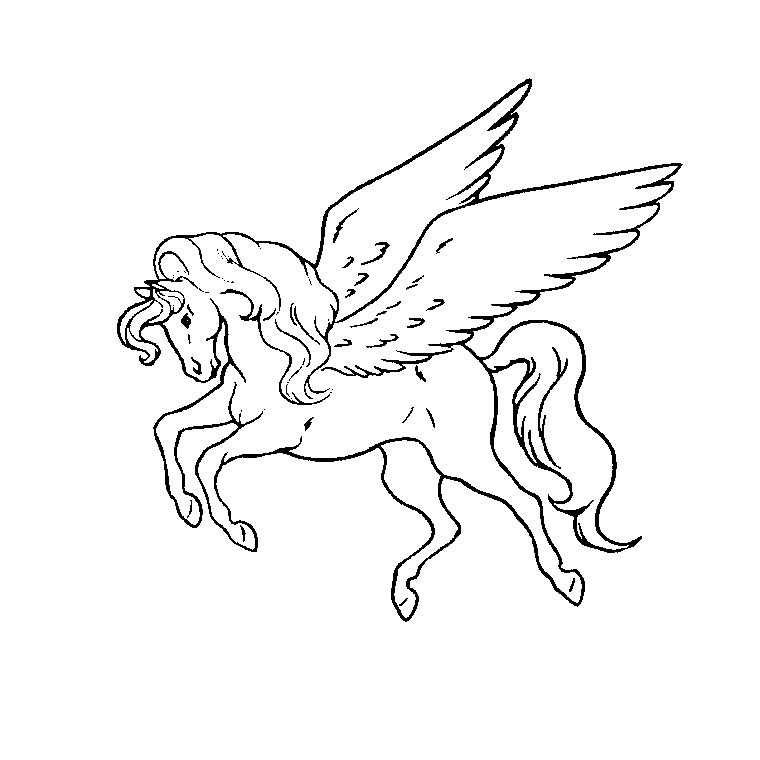 Coloriage Chevaux Ailes - Cheval à imprimer