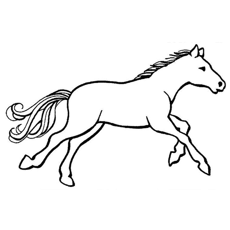 Coloriage Chevaux Au Galop - Cheval à imprimer