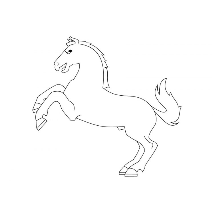 Coloriage Chevaux Qui Se Cabre - Cheval à imprimer