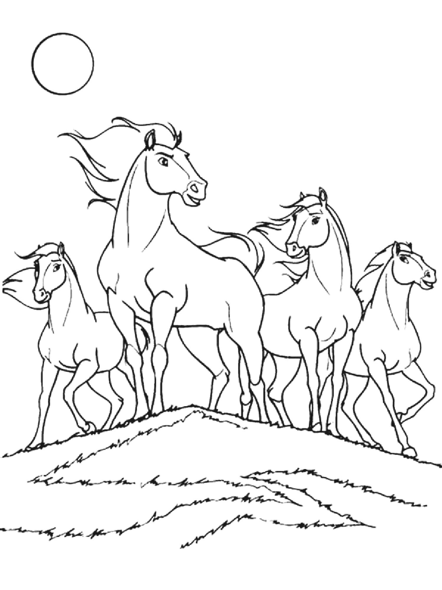 Coloriage Chevaux Spirit Cheval Mustang Sauvage Amerique Du Nord - Spirit à imprimer