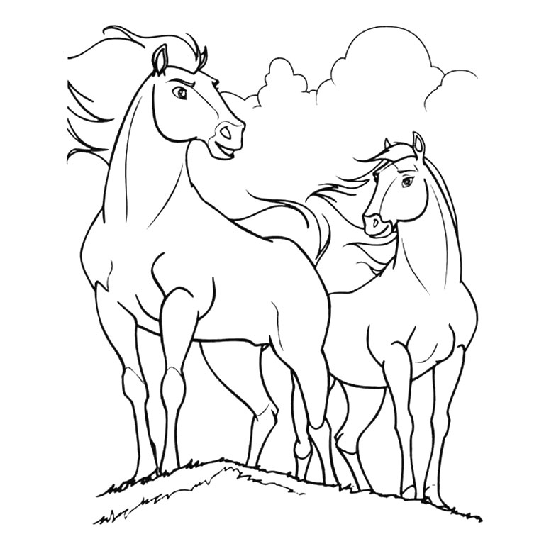 Coloriage Chevaux Spirit - Cheval à imprimer