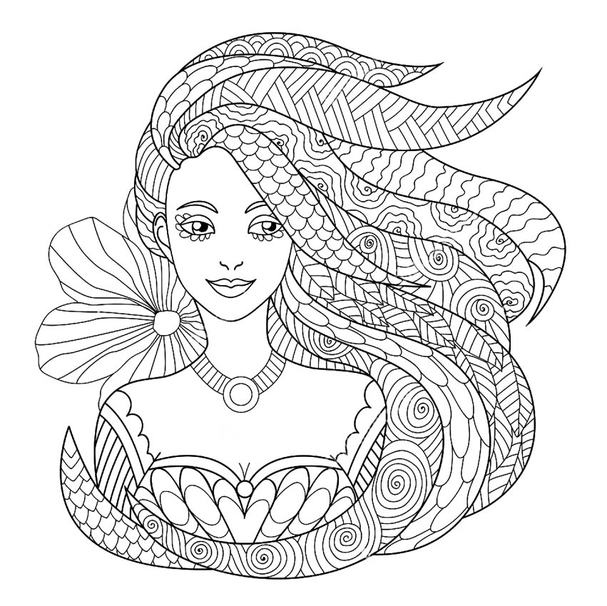 Coloriage Chevelure Fille 10 Ans 12 Ans - Fille à imprimer