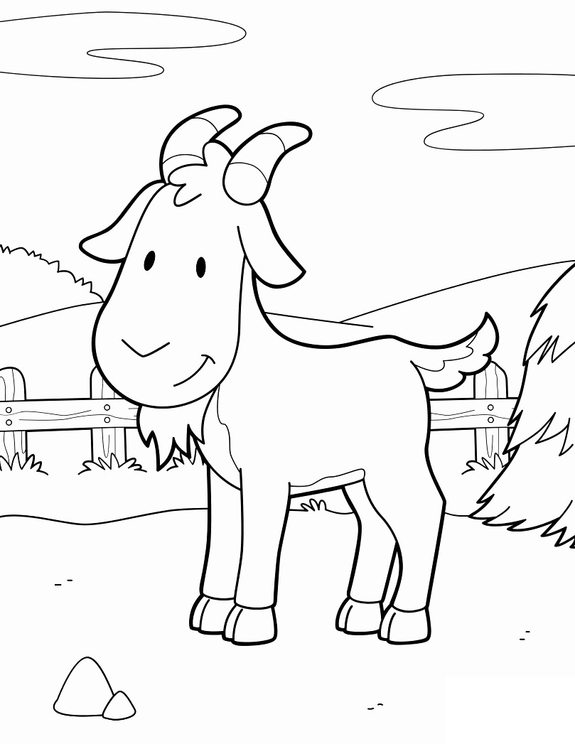 Coloriage Chevre Animal Ferme - Animaux de la ferme à imprimer
