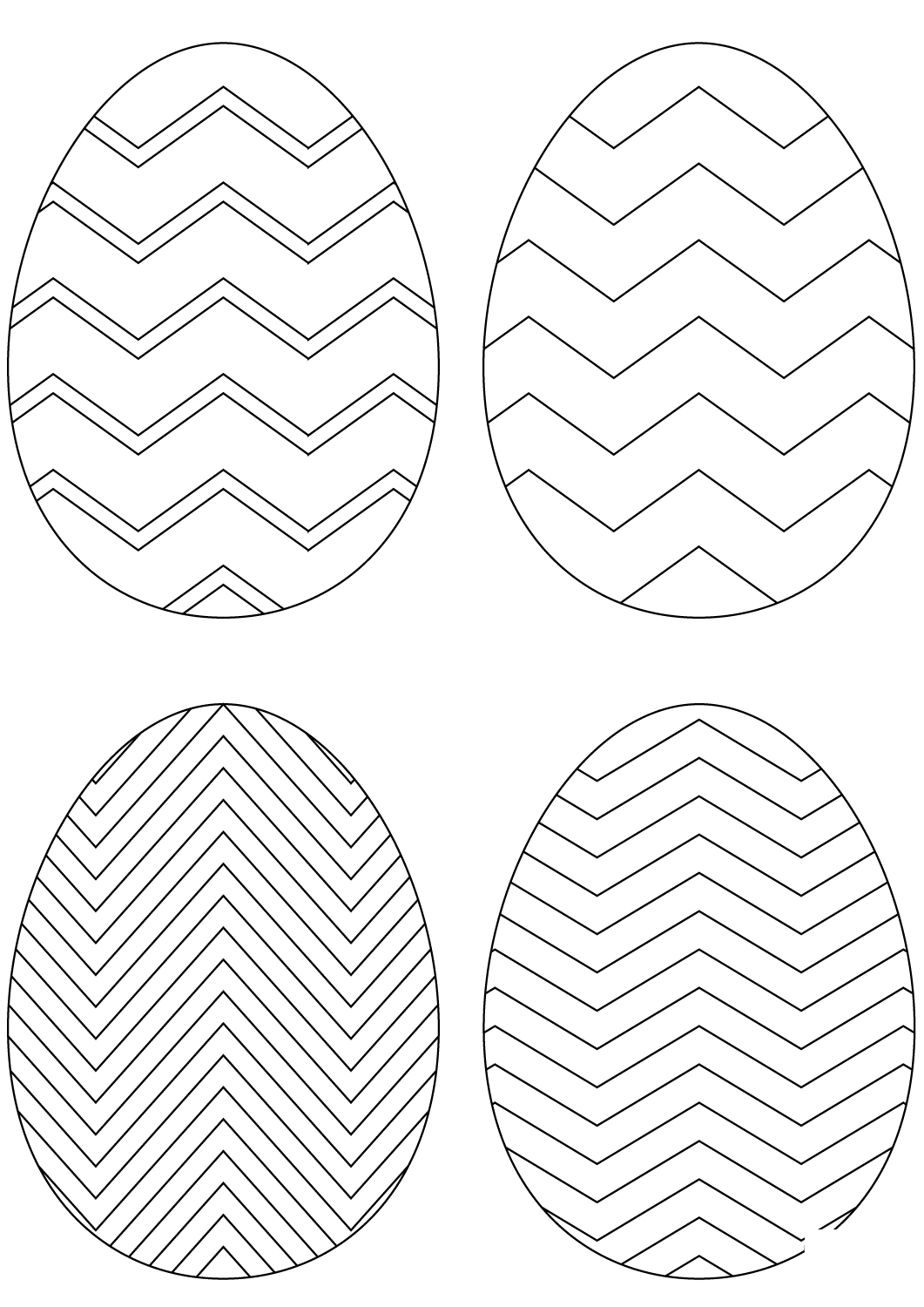 Coloriage Chevron Œuf De Paquess - Pâques à imprimer