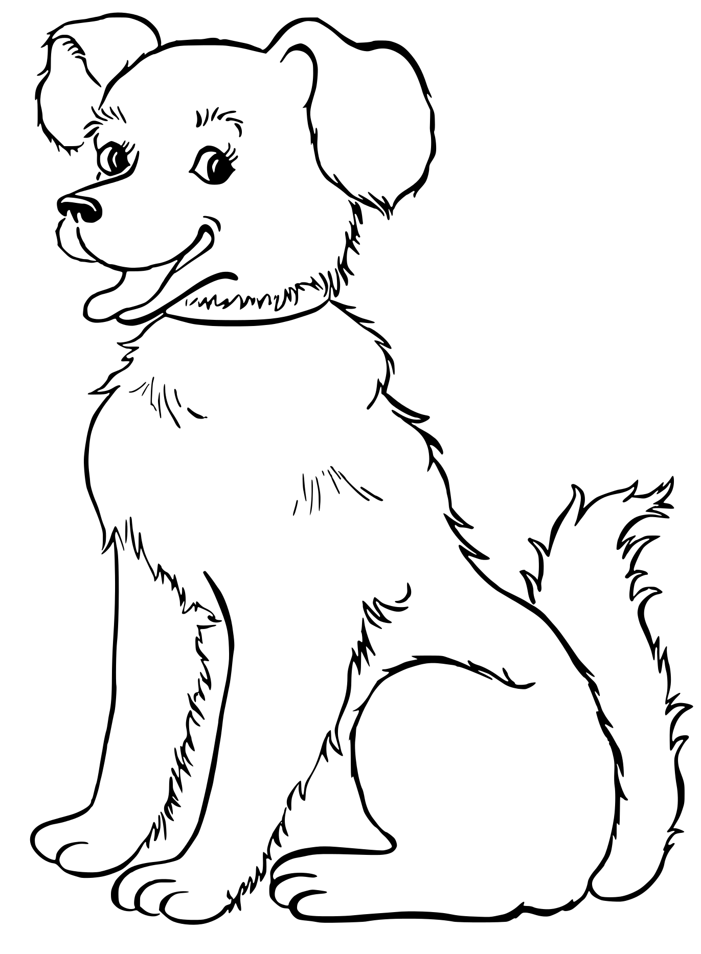 Coloriage Chien Adulte Magnifique - Chien à imprimer