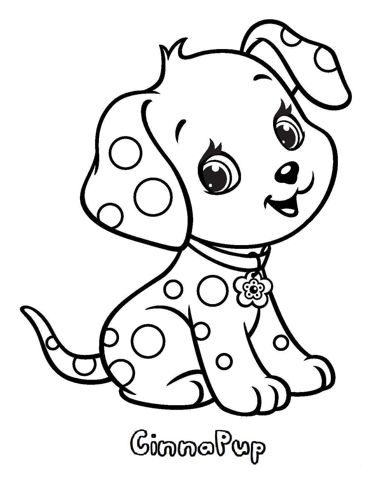 Coloriage Chien Cinnapup Fraisinette Animaux - Charlotte aux fraises fraisinette à imprimer