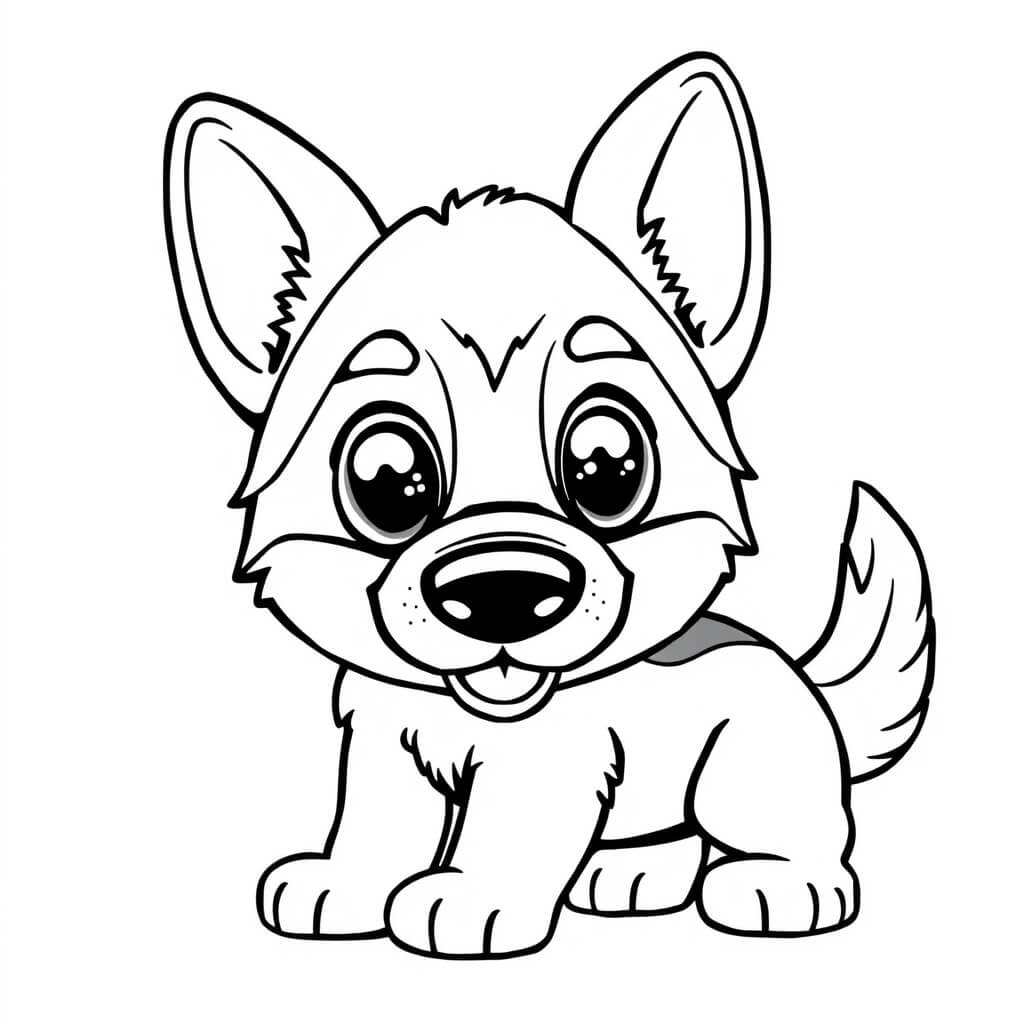 Coloriage Chien facile