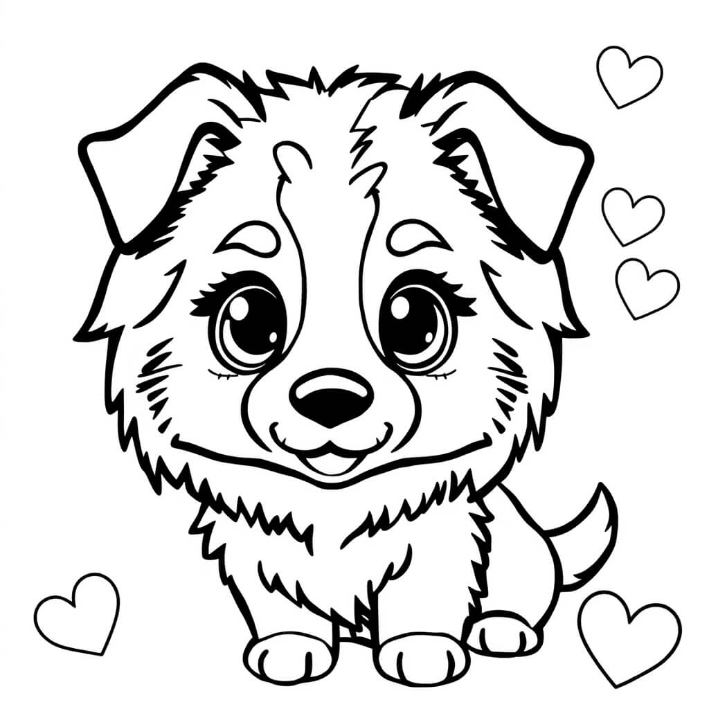Coloriage Berger Australien en tête de profil - Chien facile à imprimer