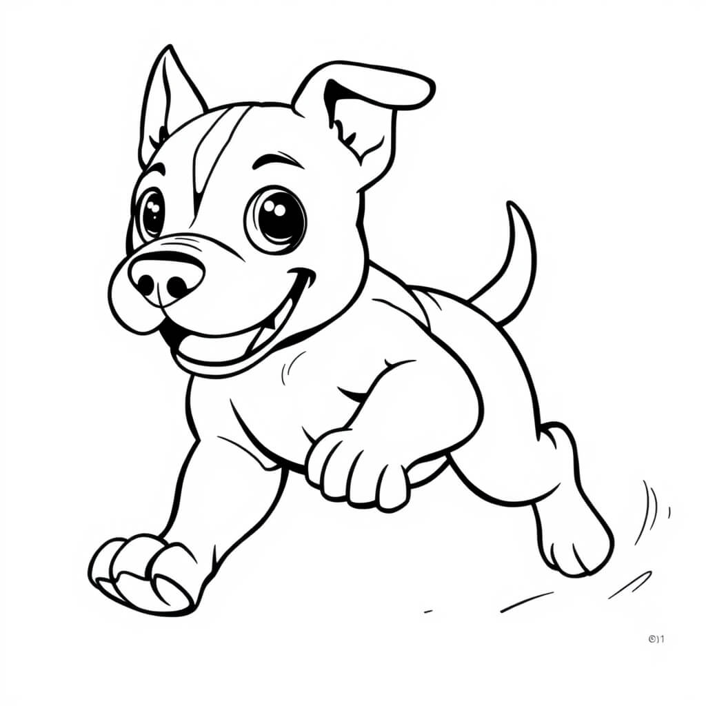 Coloriage Staffordshire Bull Terrier musclé - Chien facile à imprimer