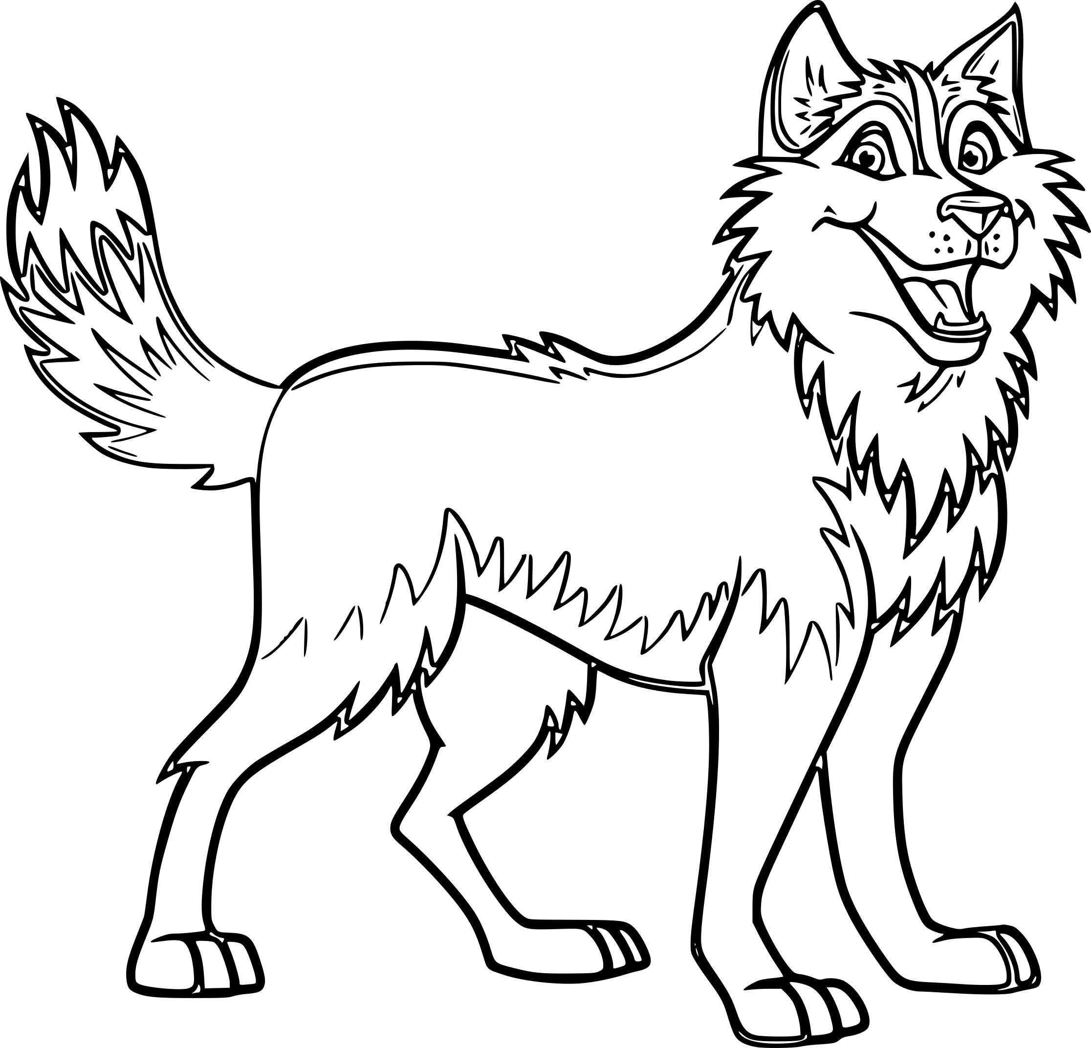 Coloriage Husky aux Traits Fins - Chien à imprimer