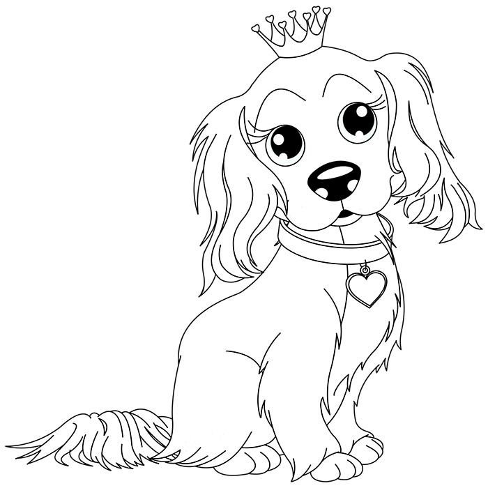 Coloriage Chien King Charles Avec Sa Couronne - Chien à imprimer