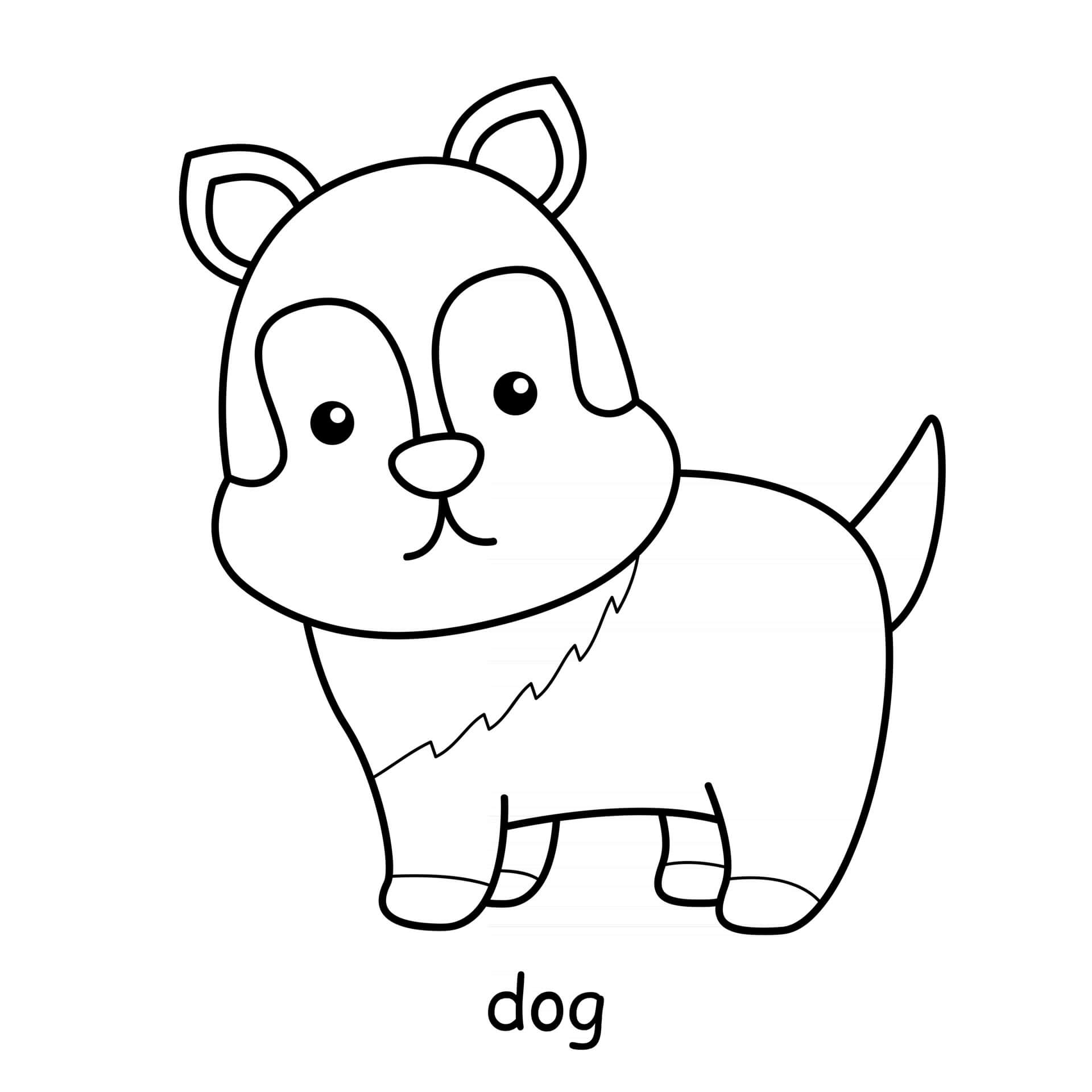 Coloriage Chien Mignon Facile - Animal à imprimer
