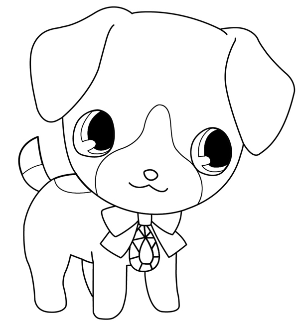 Coloriage Chien Mignon Gratuit - Chien à imprimer