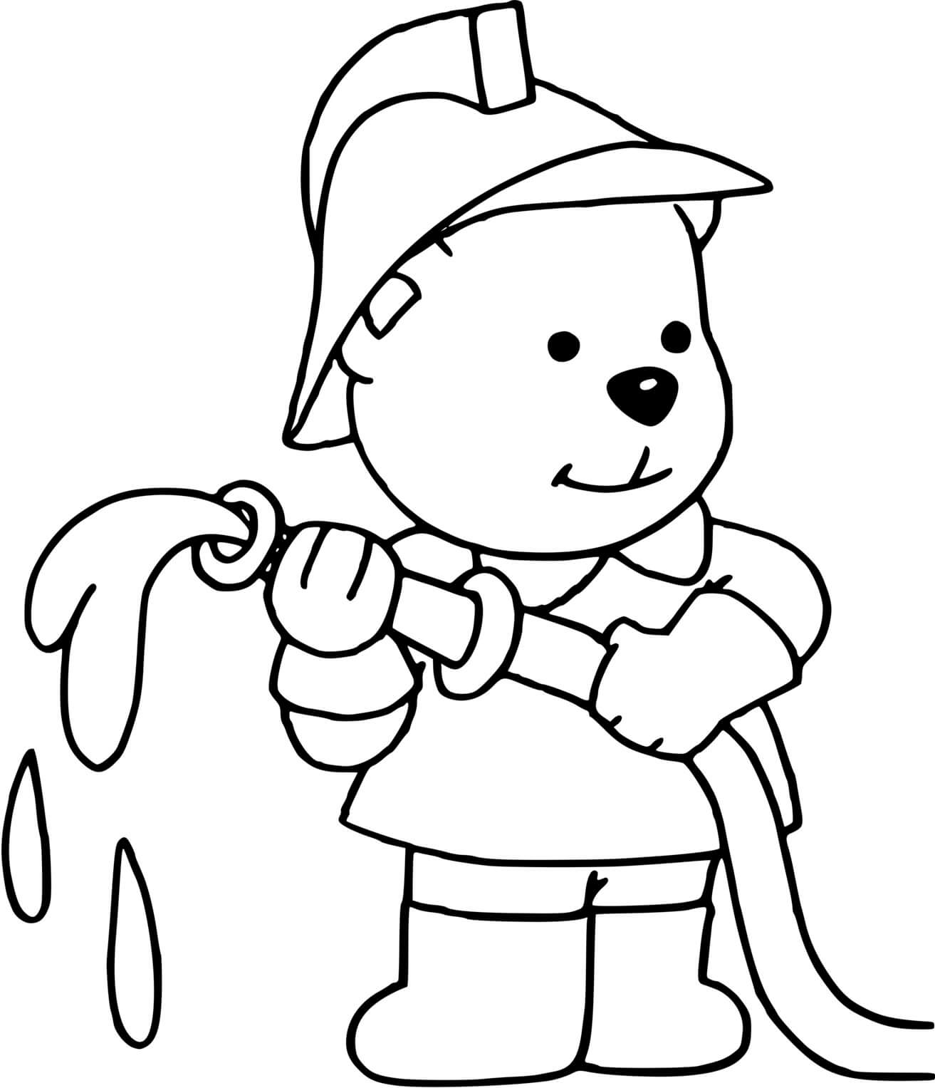 Coloriage Chien Pompier - Pompier à imprimer