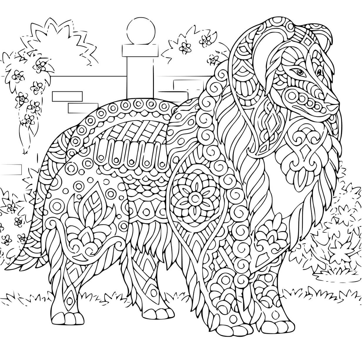 Coloriage Chien Retriever De Nouvelle Ecosse Mandala - Chien à imprimer