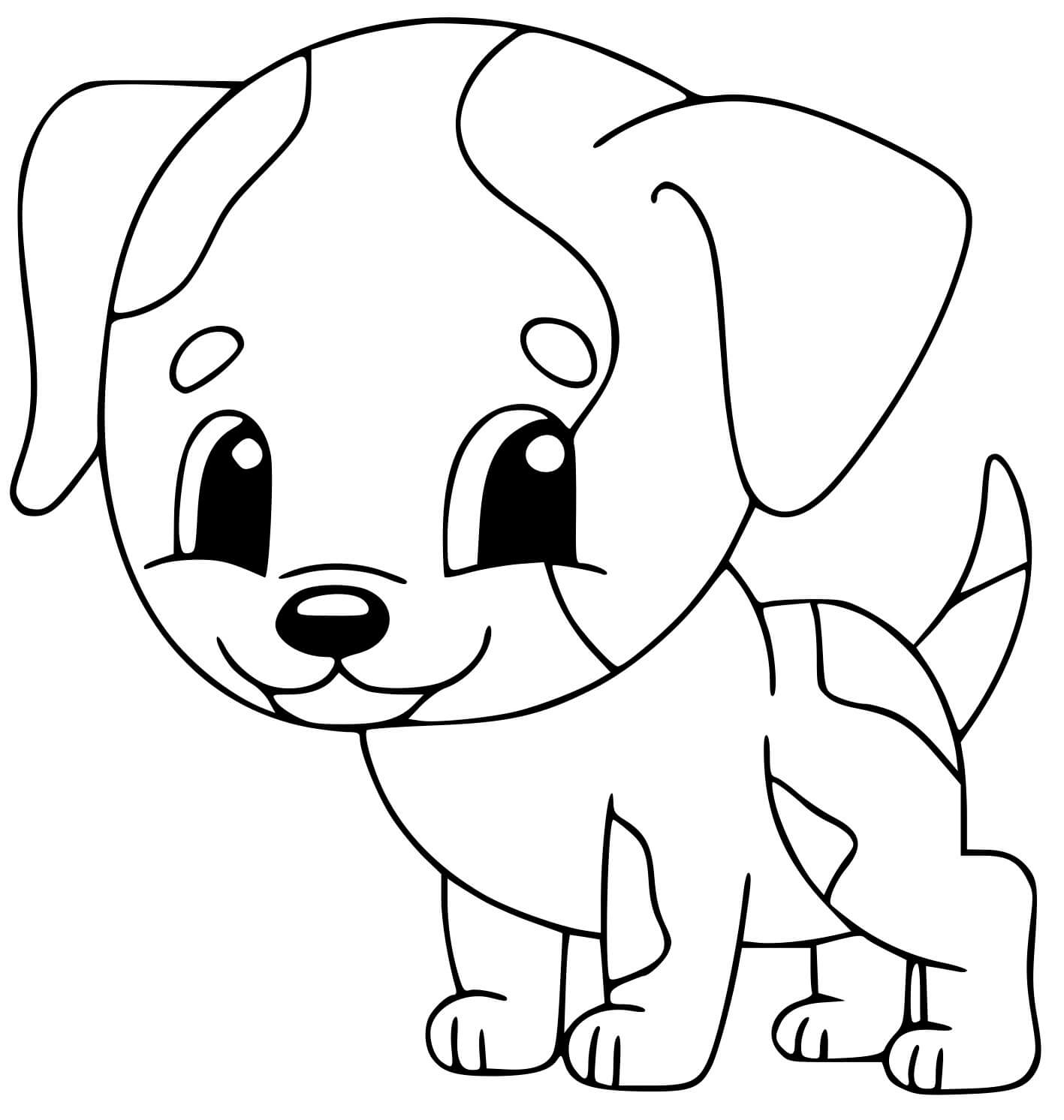 Coloriage Chiot Trop Mignon Dog - Chien à imprimer
