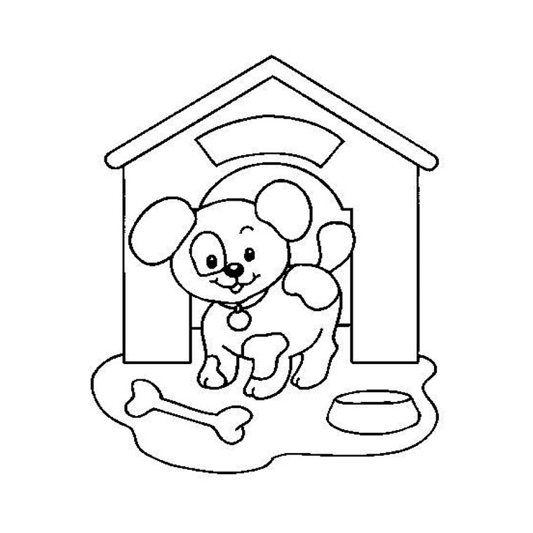 Coloriage Chiot - Chien à imprimer