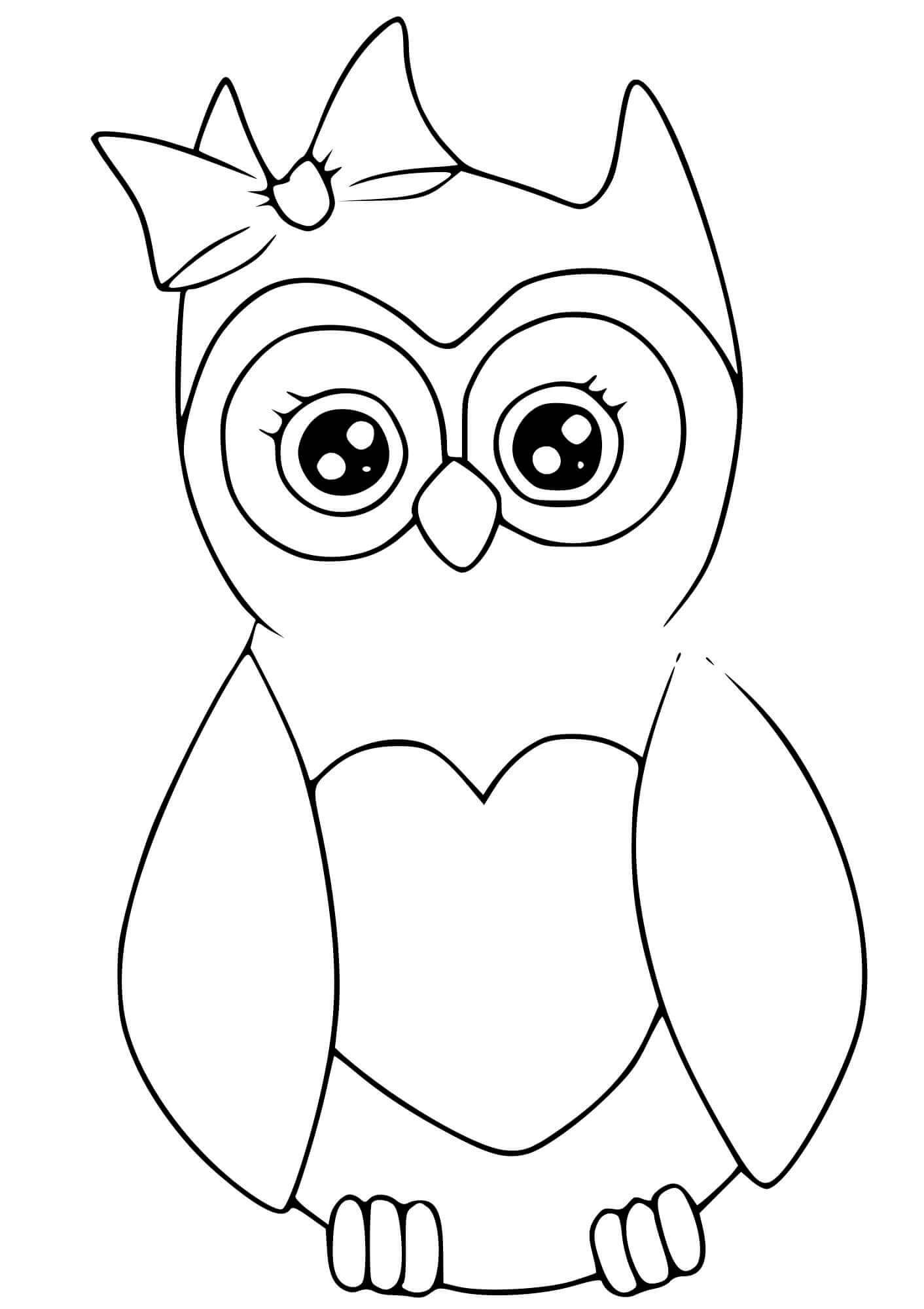 Coloriage Chouette Femelle Animal Rapace - Chouette à imprimer
