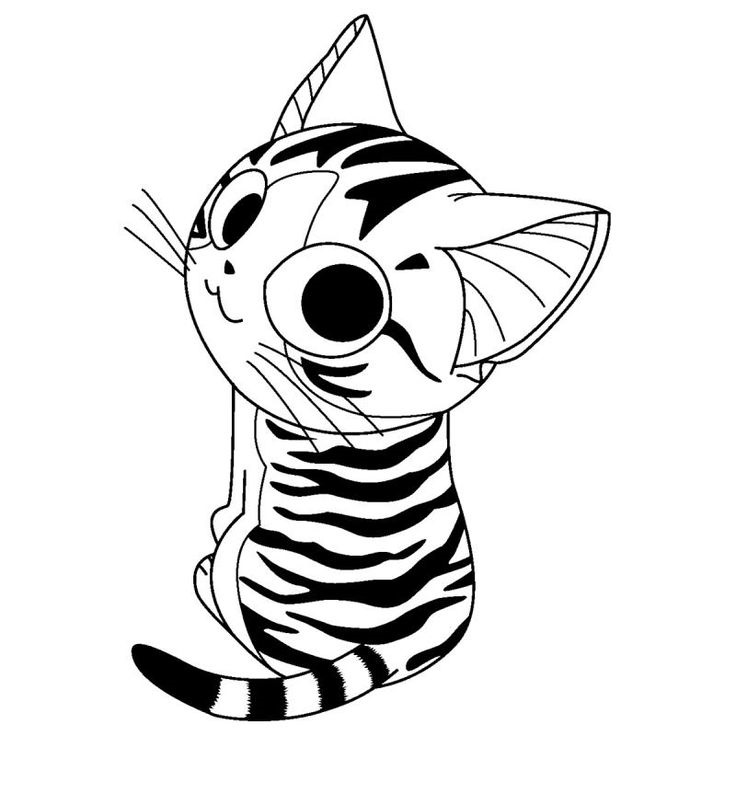 Coloriage Cht Chi Mignon Cute - Chat à imprimer