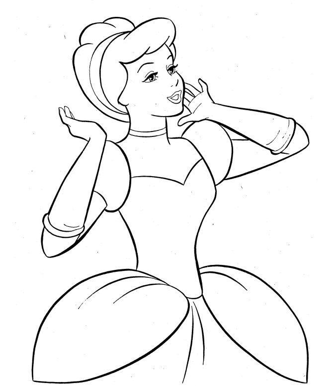 Coloriage Cindrella La Princesse Du Conte De Fée - Cendrillon à imprimer