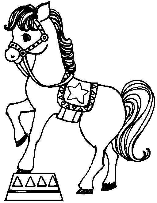 Coloriage Cirque Cheval De - Cirque à imprimer