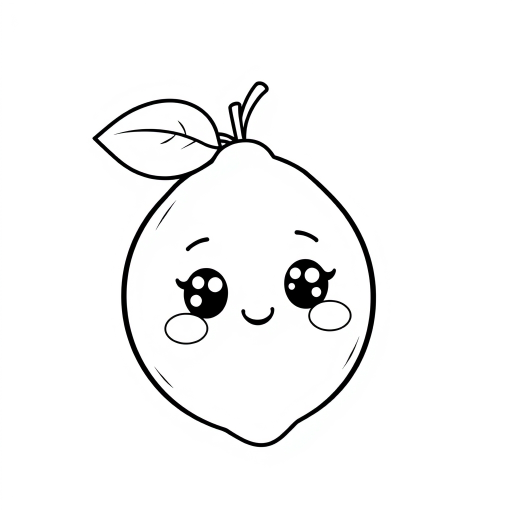 Coloriage Citron Fruit Kawaii - Kawaii fruits à imprimer